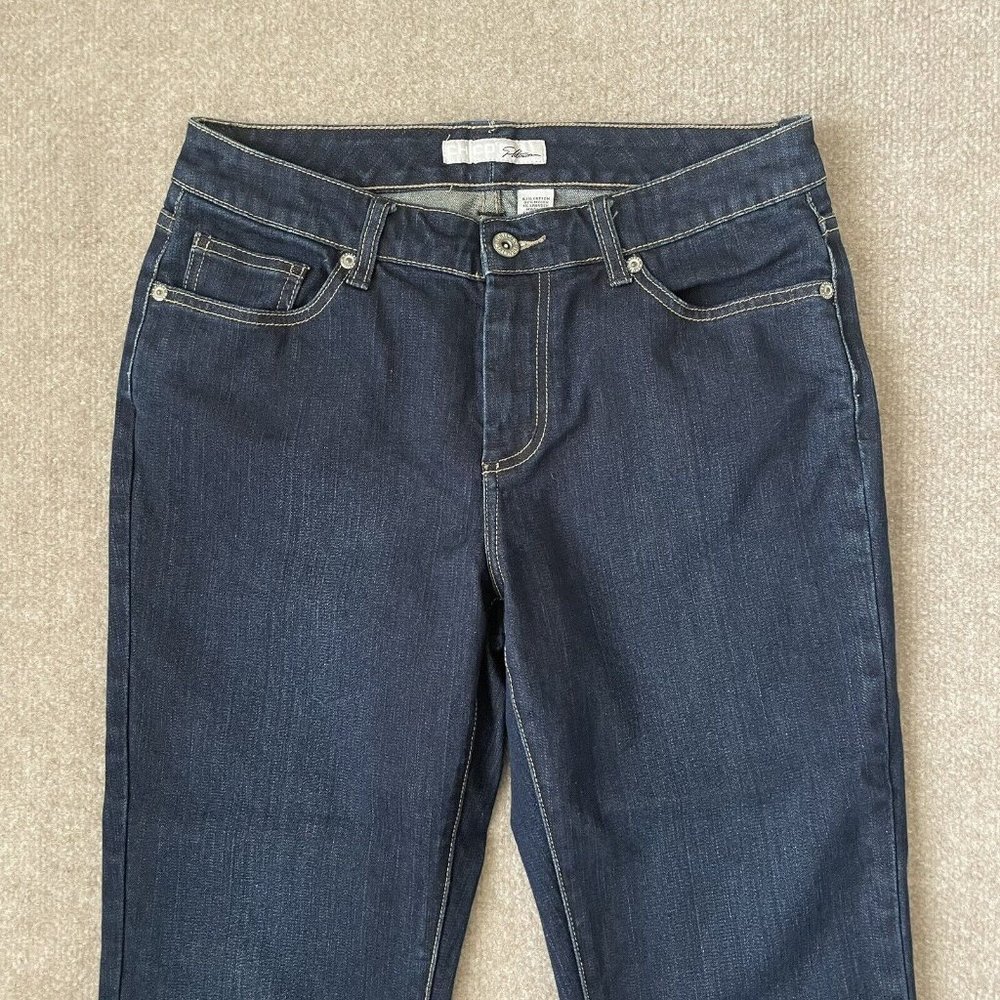 Chico's Jeans Womens 0.5 (Size 6) Cropped Stretch Denim Pants Dark Wash Capri - Picture 2 of 10